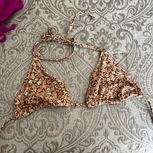 Aerie Floral Triangle Bikini Top